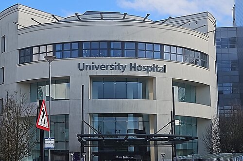 The front of University Hospital Coventry & Warwickshire