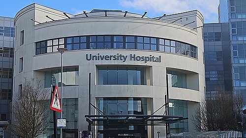 The front of University Hospital Coventry & Warwickshire