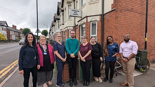 Kensington Road staff outside Kensington Road GP Surgery 